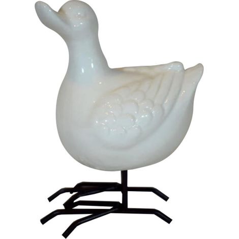Dekorative weiße Ente 12 cm (1/3)