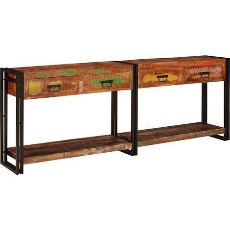 Maison Exclusive - Tavoli consolle 2 pcs Multicolore Legno Recuperato Massello