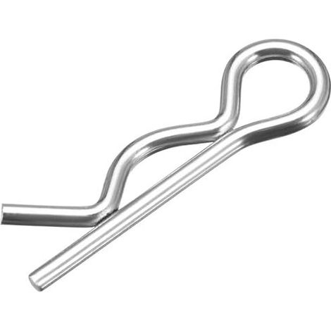 Goupille Fendue Ressort 1.2mm Fil Acier Carbone 21mm Longueur Remorque R Forme Pince à Clipser Clavette Tracteur Tondeuse Attache Argenté 50pcs