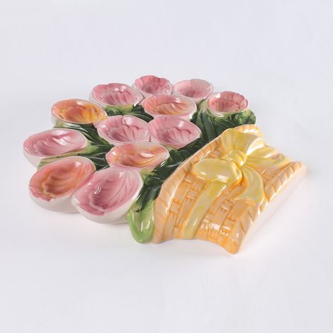 Piatto di uova a forma di "mazzo di fiori"