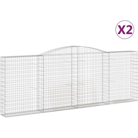 Maison Exclusive - Gabionen mit Hochbogen 2 Stk. 400x30x140/160cm