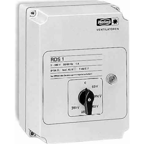 Helios RDS 1 Autotransformateur de vitesse avec protection moteur intégrale 3-PH, 400 V, 1,0 A, 01314 (1/2)
