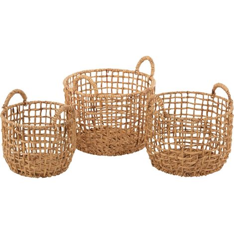 Set de 3 paniers ronds en fibre naturelle - naturel (1/3)
