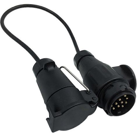 Tirol 12V 7- auf 13-poliger Anhängerstecker mit Kabeladapter, Verdrahtungsanschluss, Anhängerkupplungsstecker und -buchse