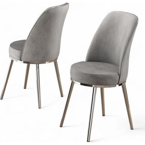 Silla, asiento, silla de comedor Set Gris Chrome (1/3)