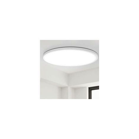 Plafonnier LED 18W 1700LM étanche IP54 – Lumière blanche naturelle 5000K – Pour salle de bain, cuisine, balcon, garage Ø23×3cm (1/5)