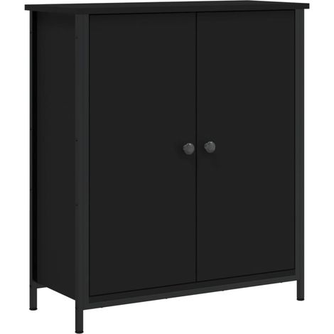 Maison Exclusive - Aparador de madera de ingeniería negro 70x30x8