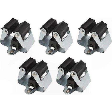 Lot de 5 supports muraux pour balais, organiseur d'outils de nettoyage, idéal buanderie, jardin et garage (Noir) (1/4)
