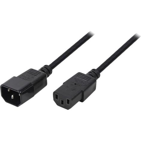 Cable- IEC C13 femelle.IEC C14 male- 1.8m- noir- 10A- 250V