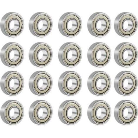608 ZZ Roulement à Billes Métal Double Blindage Roulement Skate pour Roller, Skateboard, Longboard, Waveboard 8x22x7 mm 20Pcs (1/4)