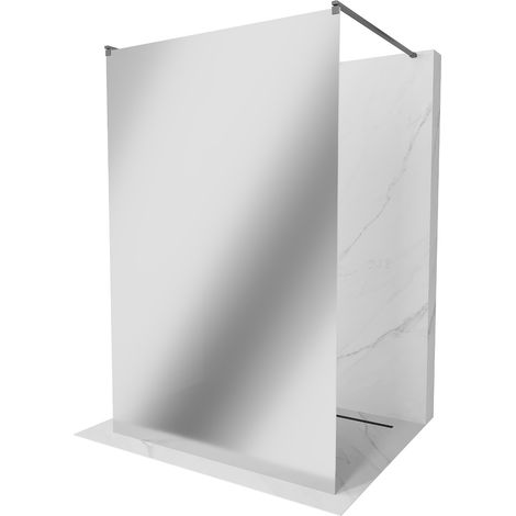 Mexen Kioto freistehende Duschwand 100 x 200 cm, Spiegel 8 mm, Gun Metal - 800-100-002-95-50