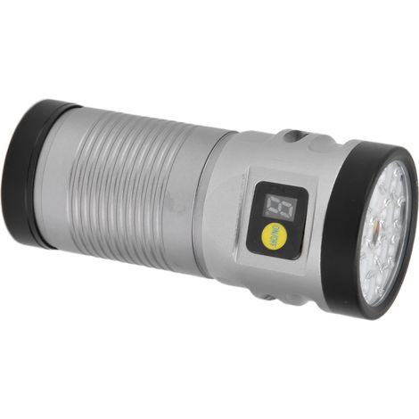 Ultrahelle LED-Taschenlampe mit 8 Leuchtmodi, USB-C-aufladbar, 9000 mAh, wasserdicht, multifunktional für Camping, grau (1/5)