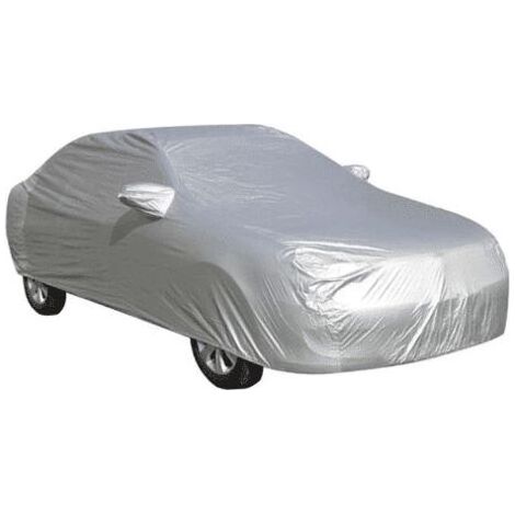 Bâche pour Voiture housse de voiture exterieur Housse de voiture contre le soleil Anti-UV Poussière de neige bache voiture 520x180x120cm Berline argenté XXL