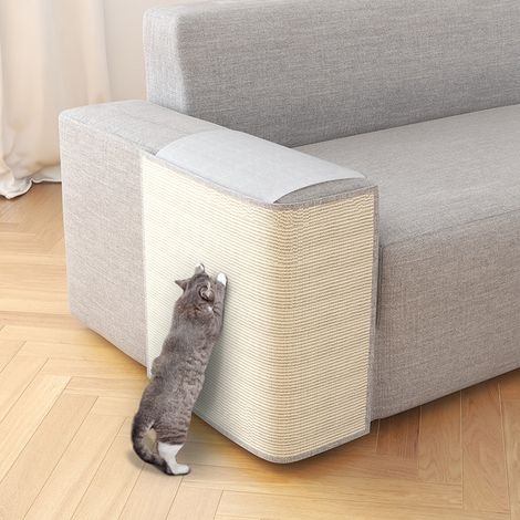 RHG Tapis Griffoir Chat Protection Fauteuil Canapé Griffoir pour Clous de Chat en Sisal Protection Accoudoir - Côté Gauche 60x50cm