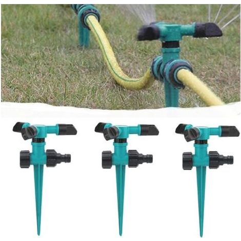 3 Pièces Arroseur Automatique à 360° pour Pelouse, Arroseur Rotatif à Trois Bras, Arroseur pour Pelouse Automatique Arrosage Système, Peut Être Utilisé pour Jardin Et l'Irrigation Pastorale (1/5)
