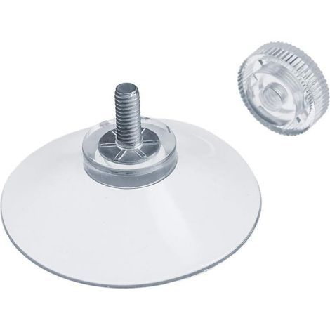10 x ventouses Ø 40 mm avec filetage M4x10mm avec écrous moletés transparent-Karteo (1/5)