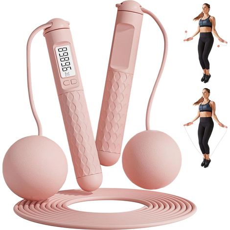 Corde à Sauter Sans Fil Intelligente avec Compteur, Corde a Sauter Sans Fil Sport, Poignées Antidérapantes Jump Rope Réglable pour Fitness Adulte,Enfant