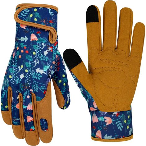 Filiyano-Gants de jardinage en cuir pour femmes, résistants aux épines, compatibles avec les écrans tactiles, robustes pour le jardinage, la (1/5)