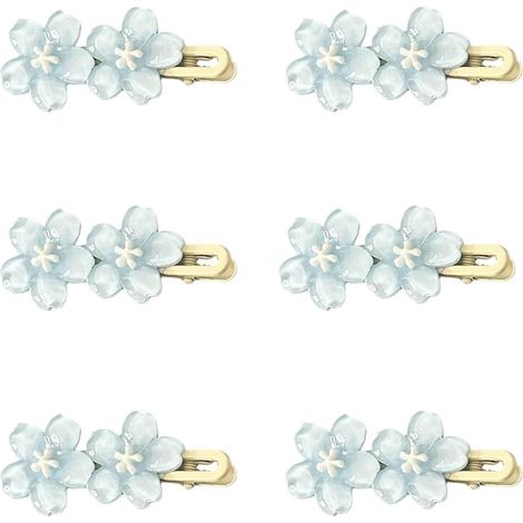 6 fermagli per capelli a forma di fiore blu per donna, fermagli per capelli a forma di fiore blu, fermagli per capelli blu da donna, fermagli per capelli blu da donna belli e delicati, fermagli per ca (1/5)