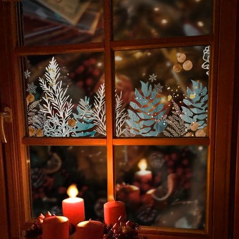 1 sheet of Christmas window stickers, decorative Christmas window stickers, reusable and removable PVC window stickers for Christmas home decoration (1/4)