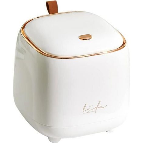 Mini Poubelle de Comptoir, Poubelle avec Couvercle de Type Presse, Distributeur de Poubelle de 0,5 Gallon/1,5 Litre, Blanc (1/4)