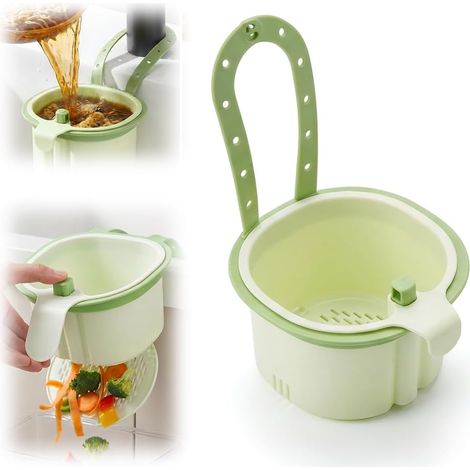 Passoire d'évier Cactus 2026, passoire autonettoyante pour évier, panier filtrant suspendu pour robinet, passoire multifonctionnelle avec vidange automatique (verte) (1/5)