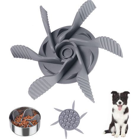 Gamelle d'alimentation Lente,Anti Glouton Insérer Chien Gamelles Slow Food Inserter pour Chiens Favorise Alimentation Saine et Digestion Lente Fixée par 19 Petites Ventouses (1/5)