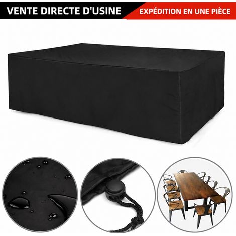 Housse de protection pour mobilier de jardin Oxford 210D noir 245 × 165 × 55 cm 245 165 55cm 25 × 25 × 2 cm 650 g – Livraison gratuite (1/5)