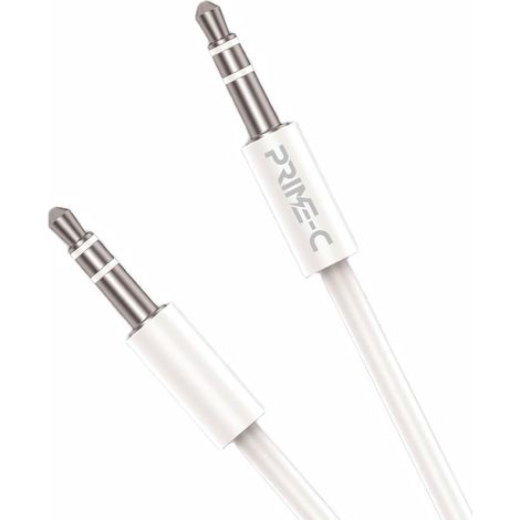 Câble audio tripolaire, 1 mètre, en PVC blanc (1/2)