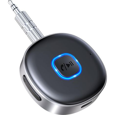 Recepteur Bluetooth 5.3 Voiture, AUX Adaptateur Jack 3.5mm, Appel Mains Libres & Double Connexion, Autonomie 16H, Receveur Bluetooth pour Amplificateur/Autoradio/Haut-Parleur/Casque Filaire (1/5)