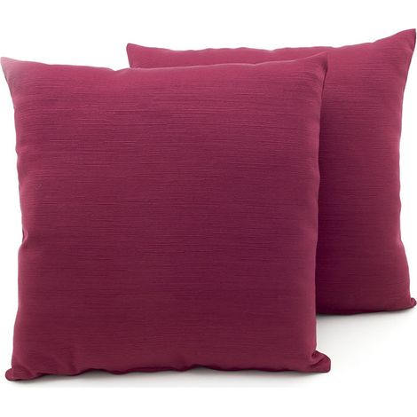 Coppia Cuscini Arredo Imbottiti Tessuto Ottoman In Tinta Unita Bordeaux 06, misura60x60coloreBordeaux 06 (1/4)
