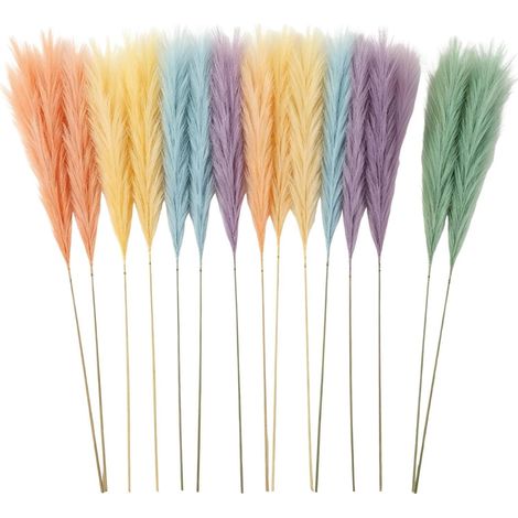 Décoration en de la Pampa 15 pièces 55 centimètres remplissage de vase Boho Bouquet Roseaux Artificiels pour Maison Salon Chambre Bureau Vase Étagère Manteau de Cheminée Mariage (1/5)