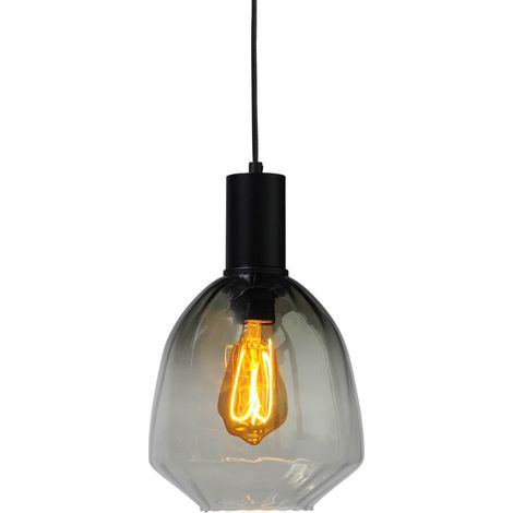 Lampe suspendue noire Porto avec verre vert Nicolette - Ø 20cm - 2710-05-05-14