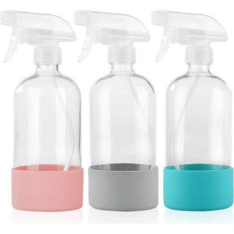 Flacon pulvérisateur - Generic - 500ml - Verre transparent - Buse réglable - Manchon silicone