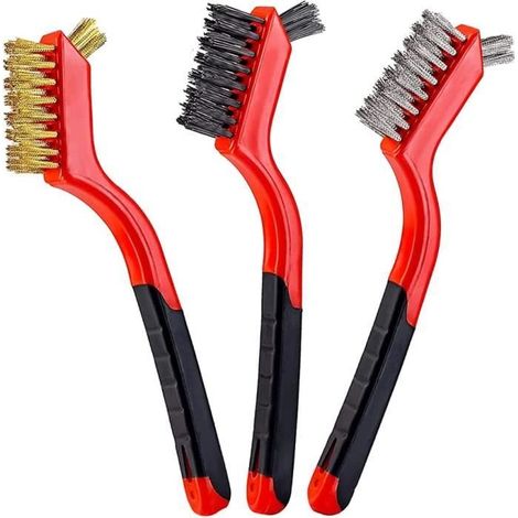 Brosses Métalliques - Non spécifié - Ensemble de 3 - Nylon, Laiton, Acier Inoxydable - Poignée Ergonomique (1/4)