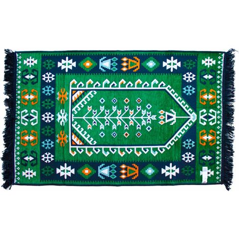 Tapis Kilim 125x80 cm - Vert- Vendu par 1 (1/3)
