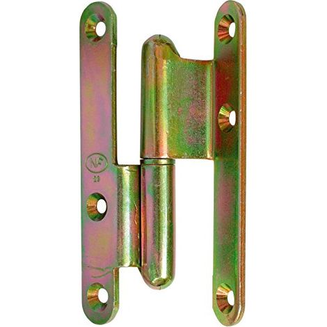 Paumelle contre coudée zingué La loutre NF - 110 x 60 x 70 mm - Droite - 100°