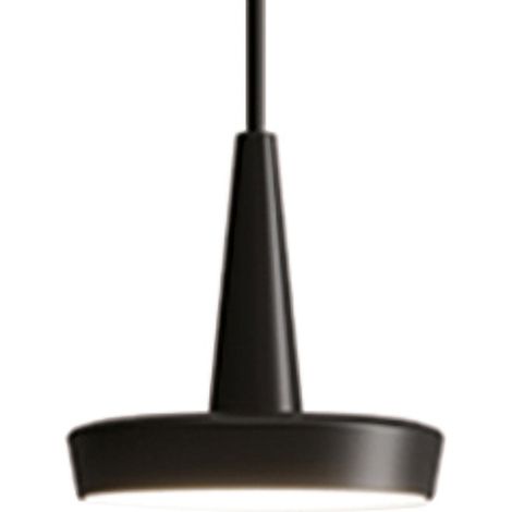 Baby Suspension Led Réglable En Aluminium Laqué Noir, Design Moderne Avec Diffuseur En Polycarbonate Opale, Cri 90, 8.0W 2700K (1/5)