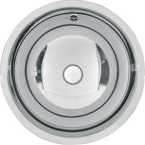 KWC AR Lavabo rond, RONDO, acier inoxydable, 426x160 mm, trop-plein, finition brillante