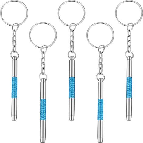 5 Tournevis pour Lunettes Mini Tournevis Porte Clés Précision 3 en 1 tête Plate Cruciforme Hexagonale Ensemble Tournevis Pratiques pour Réparation Lunettes Soleil Montres Petits Appareils (1/5)