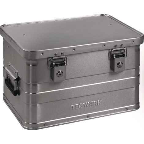 Caja  de  aluminio  L430xB330xH275mm  29l  con  cierre  abatible  y  cerradura  cilíndrica  TECWERK (1/2)