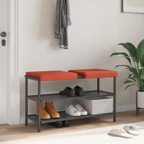 vidaXL Cuscino per panchina 2 pz corduroy Rosso Arancio (1/5)
