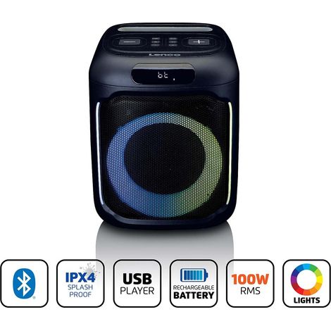 Altavoz compacto para fiestas Bluetooth® IPX4 con micrófono inalámbrico (1/5)