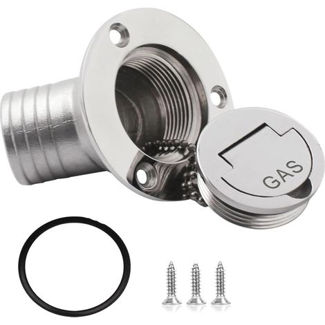 Bouchon de Remplissage/Remplissage de Pont de Bateau, 38mm, col coudé, Eau/gaz/Carburant, Marine, en Acier Inoxydable 316, Languette Rabattable, Bateau, Yacht, RV, Camion(38mm Gas) (1/5)