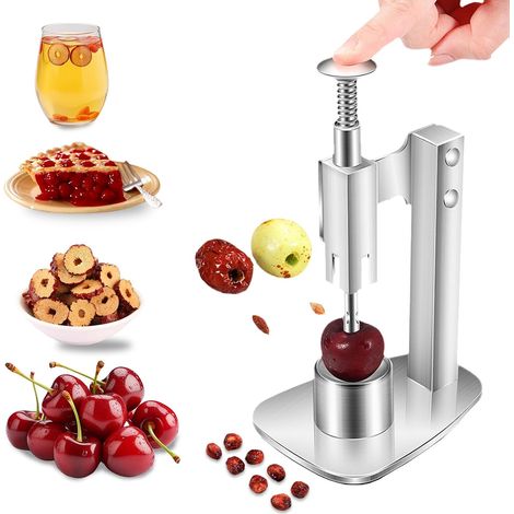 Dénoyauteur cerises inox 304 poussoir levier mains courtes dénoyauteur rapide cuisine (1/5)