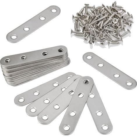 Ensemble de 20 pièces 96x 176mm acier inoxydable Heavy Duty angle stand repair Connect convient pour vêtements, disques plats, supports d'étagères (1/5)