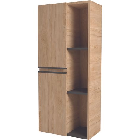 ONDEE ZEN - Colonne de rangement à suspendre EBENE - - 52 cm - Finition : Bois - 2 Portes (1/3)