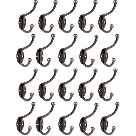 20 Stück Vintage-Kleiderhaken zur Wandmontage, einzigartige Metall-Tür-Huthaken, Retro-Edelstahl mit Schrauben für Zuhause, Garderobe, Badezimmer, Küche (Kupfer) (1/4)