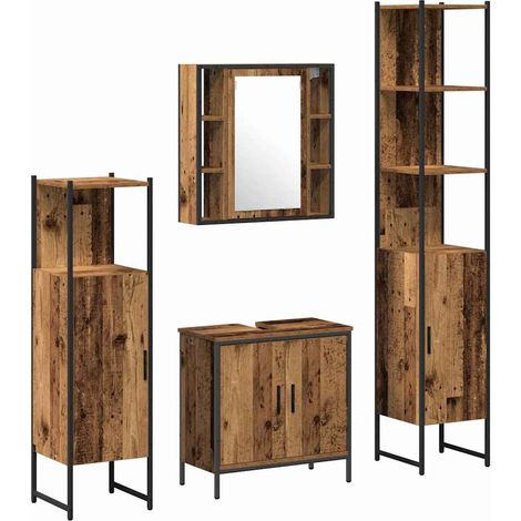 Maison Exclusive - Badezimmermöbel Set mit Regal 4 pcs Braun 33 x