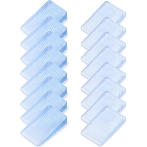 16 x Cales de Meubles Transparent, Cales en Plastique pour Meubles, WC, 2 Tailles (5 mm et 10 mm Hauteur)